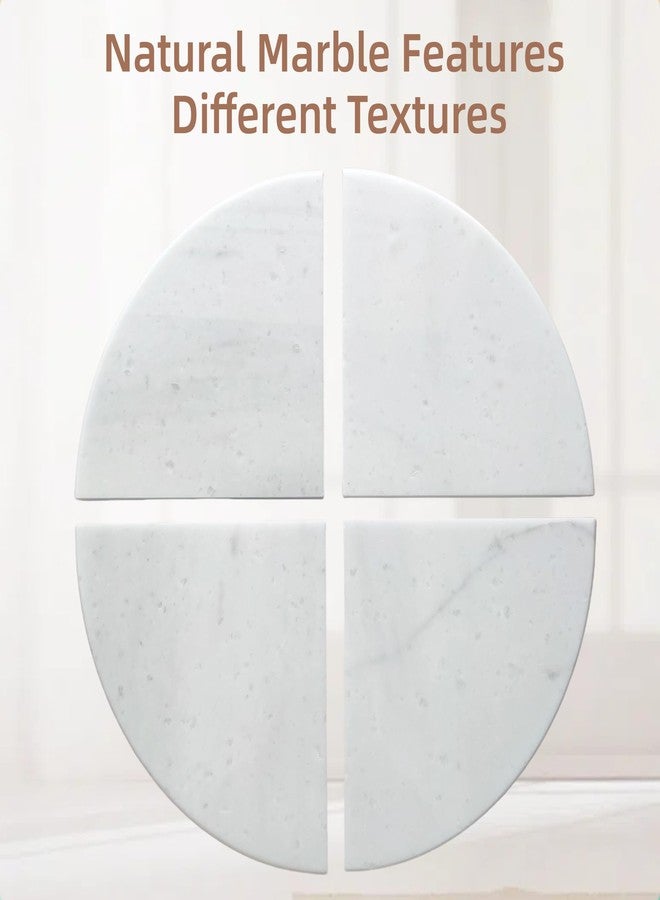 Jusmioke White Marble Corner Shower Shelf, 9 Inch Stone Corner Shelves for Bathroom Wall Mounted Both Sides Polished (1) - Image 4